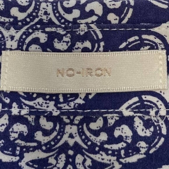 Chico's Button Up Shirt Womens White/Blue Size 0 paisley Ladies Shirt - Picture 8 of 10